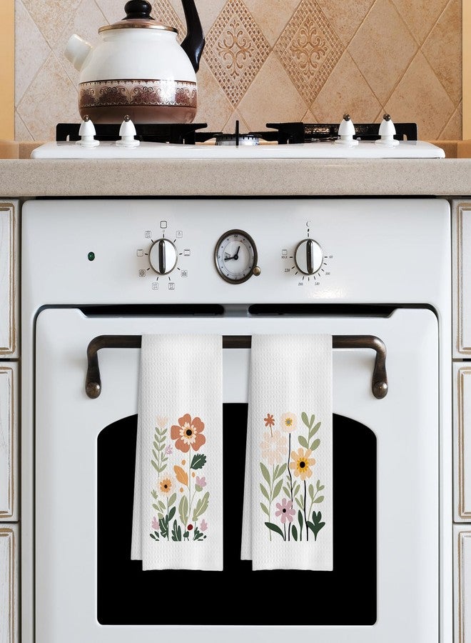 COWEB Cute Floral Hand Towels Set of 2, Wildflower Decorative Hand Towels for Kitchen & Bathroom, 16x24 Inches - Image 5